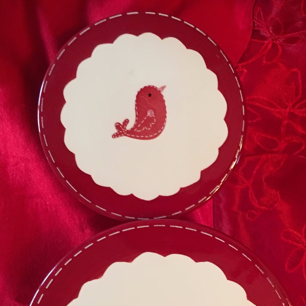 American Greetings Set of Ceramic Pedestal Plates